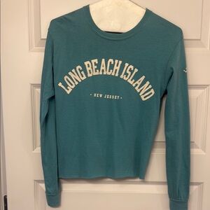 Teal Long Sleeve Long Beach Island Shirt